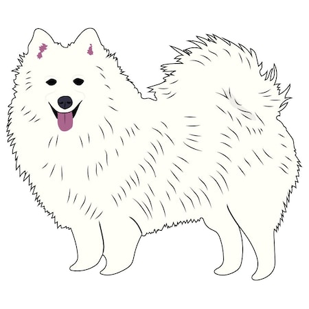 Signmission Japanese Spitz Dog Decal, Dog Lover Decor Vinyl Sticker D-12-Japanese Spitz